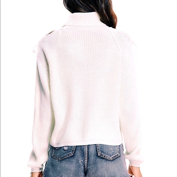 RELISTED SIZE LARGE AVAILABLE Laced Cold Shoulder Turtleneck - Picture 6 of 7